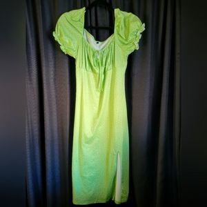 Women's Green Front Knot Tie Dress